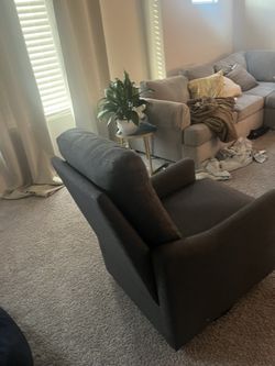 Grey Fabric Rocking Chair