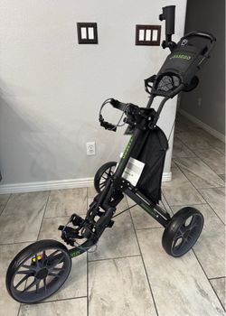 New EASEGO Golf Push Cart 3 Wheel Foldable with Phone Holder/Cup/Umbrella Holder Compact Golf Pull Carts Quick Fold Golf Caddy Push Carts with Large W