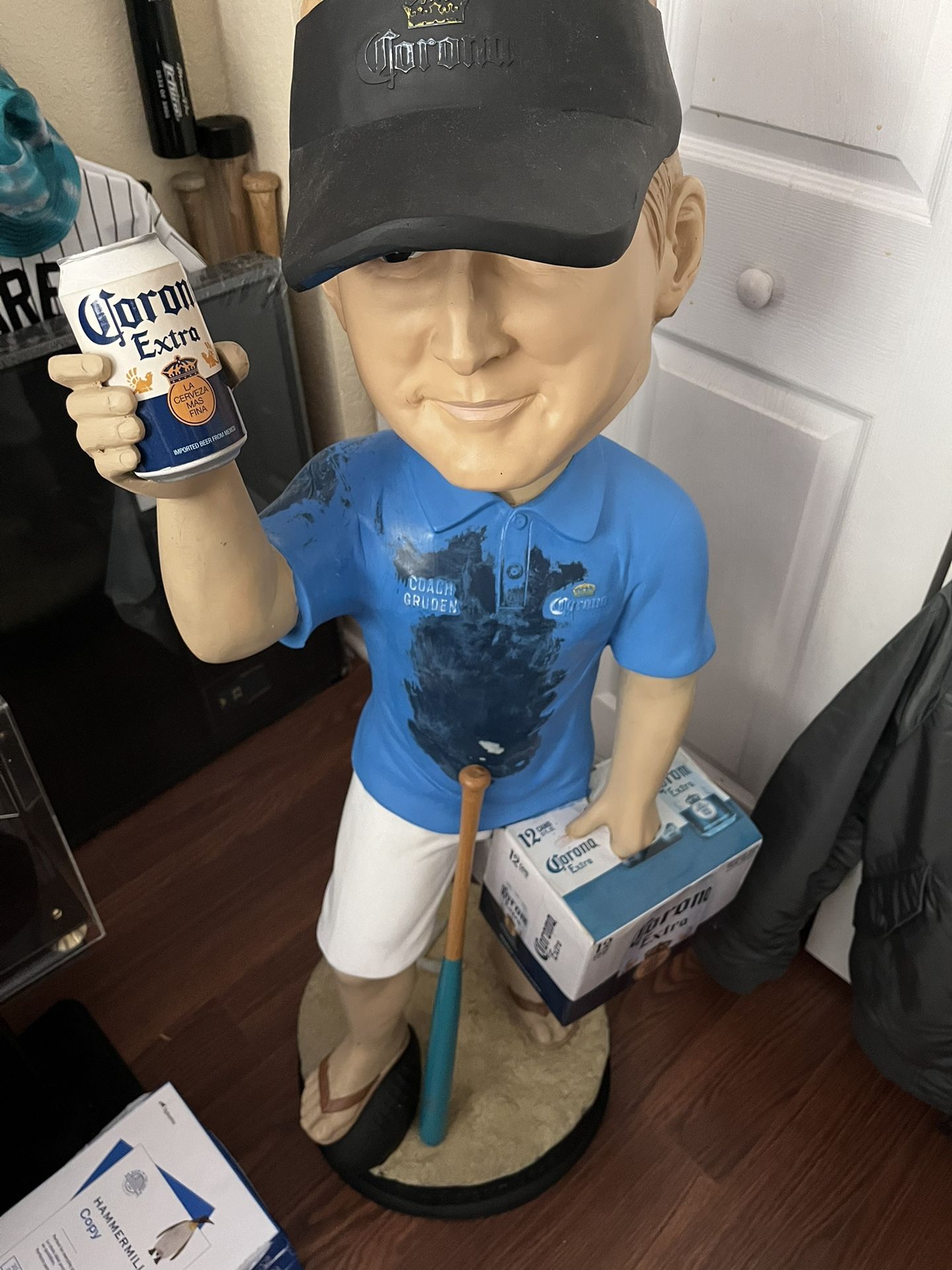 Coach JON GRUDEN Life Size 4ft CORONA BEER Bobble Head Store Display HUGE