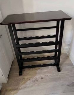Wooden Wine Rack Console Table