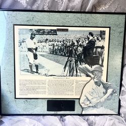 RARE Limited Edition 394/1939 Lou Gehrig Remarkable Moments Framed Plaque With Luckiest Man Quote 