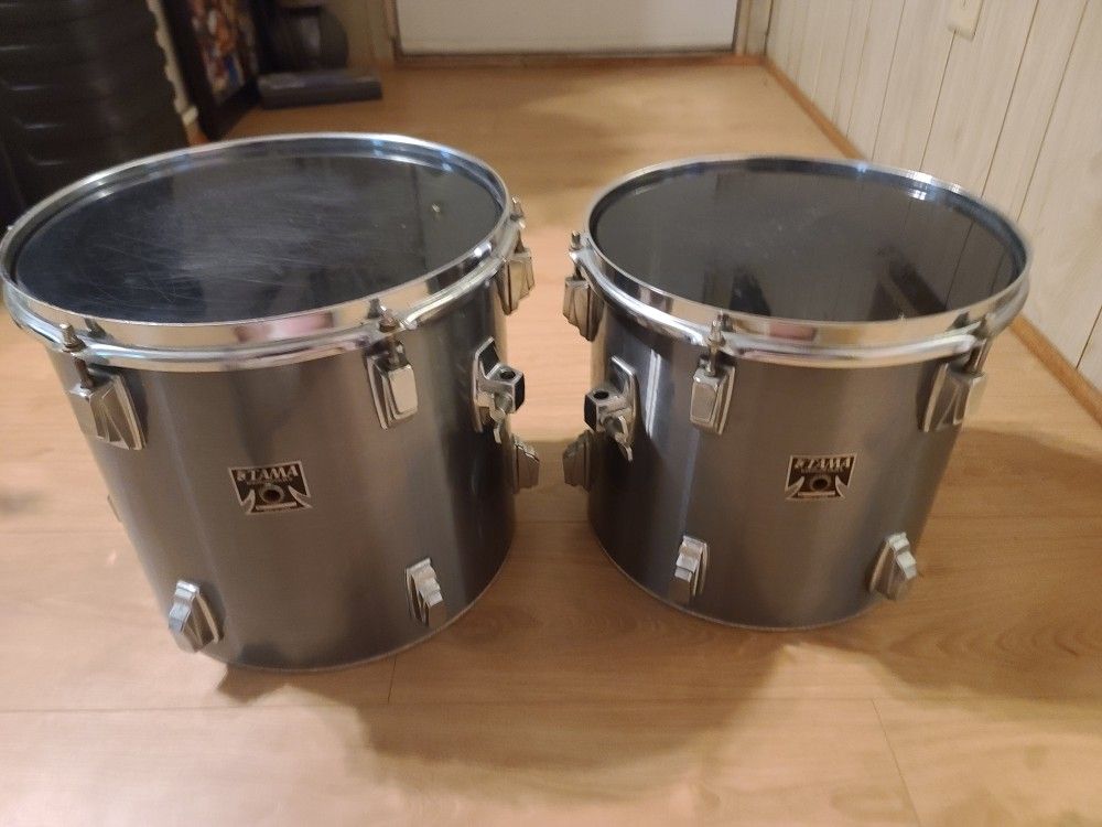 Drums / TAMA SWINGSTAR  POWER HANG TOMS  12" & 13" MADE IN JAPAN ( Made in the 80's )  $30 EACH OR $45 FOR THE PAIR FIRM