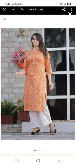 Women Bandhani viscose A line kurta suit with pant medium size