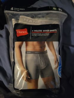 *~HANES MEN'S 4 TAGLESS BOXER BRIEFS~*