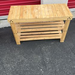 Wood shoe rack