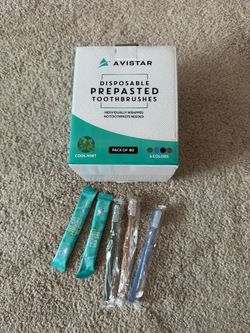 80 Pack Disposable Pre-Pasted Toothbrushes – Travel / Guests / Events