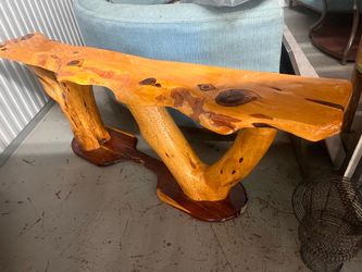 Live Edge Wood Slab Console Table