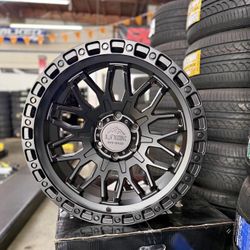 Lock Off-Road Combat Matte Black 20" Wheels 6x139.7 Fits Chevy GMC Tacoma Tundra WE FINANCE