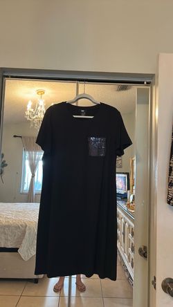 DKNY Black Maxi T-Shirt Dress