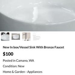 New Pedestal Sink With Faucet