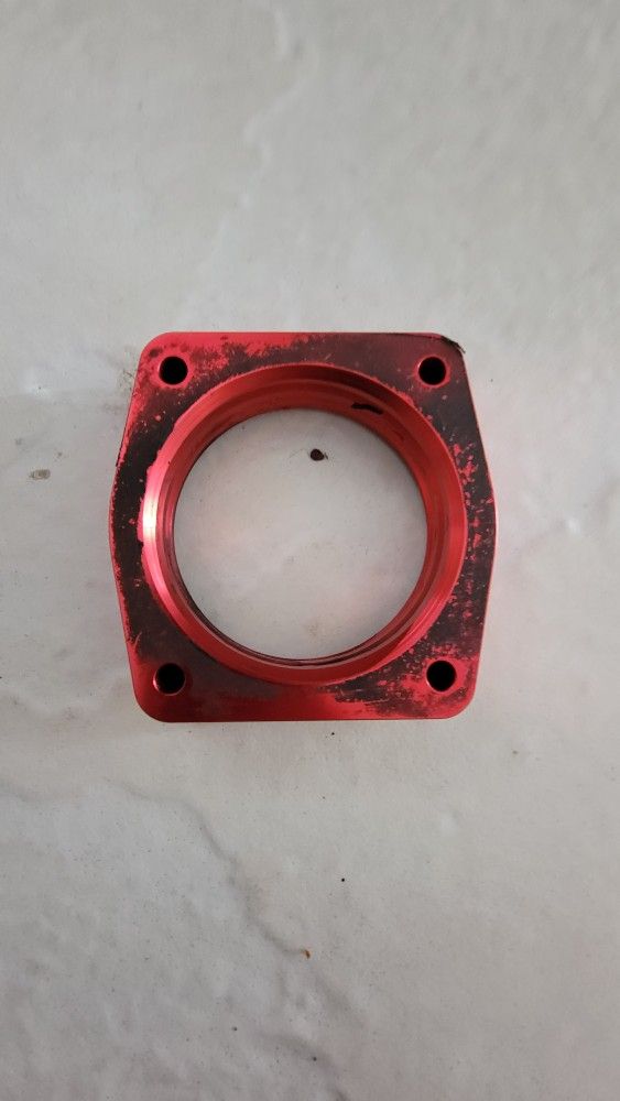 Torque Solution VQ35DE Throttle Body Spacer - Red
