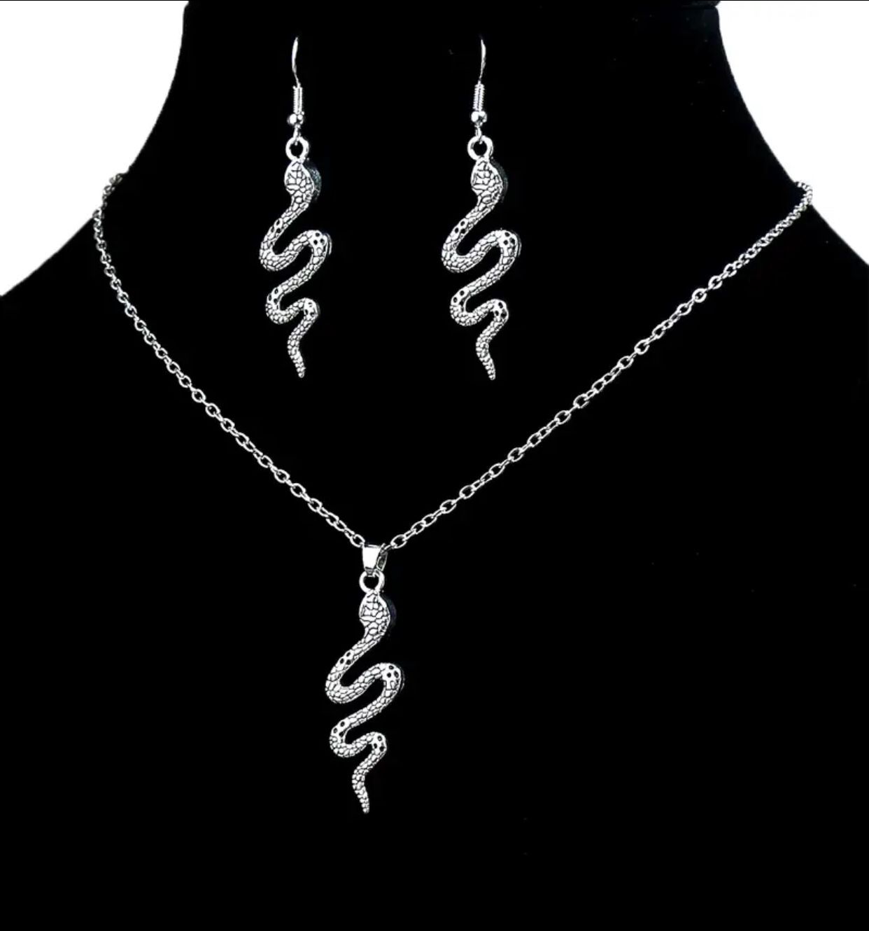 3pcs Snake Shaped Pendant Chain Earrings – Vintage Gothic Chic Jewelry Gift