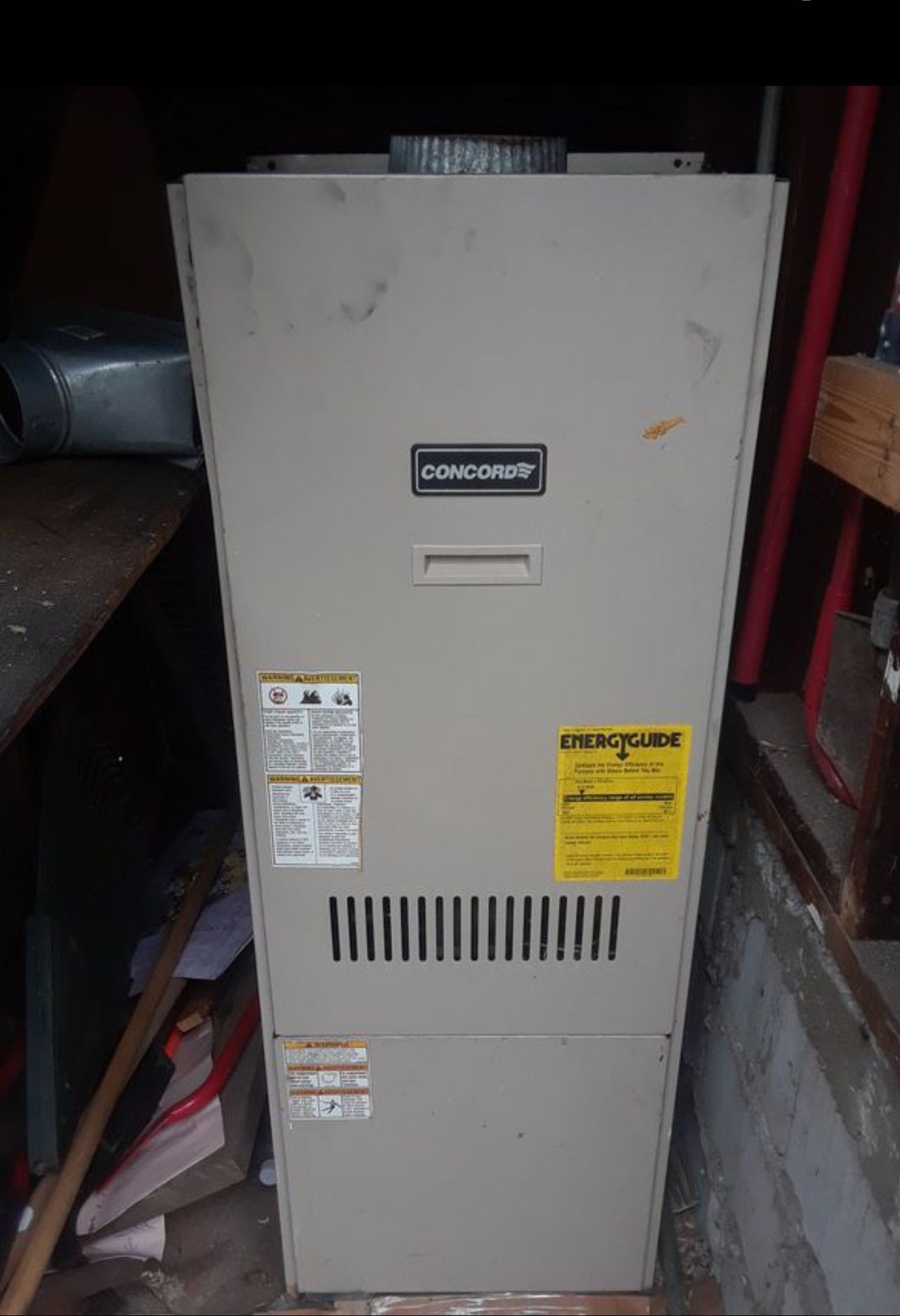 Oil fired, forced hot air furnace