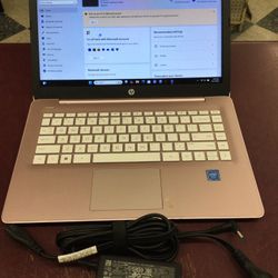 HP 14” LAPTOP COMPUTER ROSE WINDOWS 11