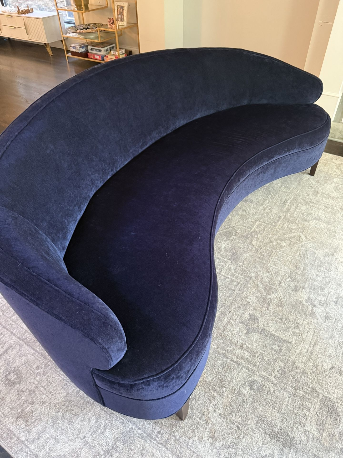 Mitchell Gold Bob Williams Vera Navy Velvet Sofa