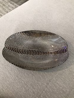 Glass Decor Tray with snakeskin print