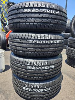 4 USED TIRES 215/55R17 BF GOODRICH ADVANTAGE CONTROL All 4 Installed $320 ($80 each)