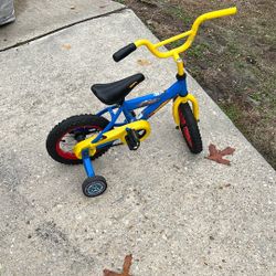  Bike Hot Wheels 10 Inch W Training Wheels  No Rust Needs One Hand Grip 