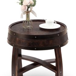 22.2 Inch Whiskey Barrel End Table - NEW in Box