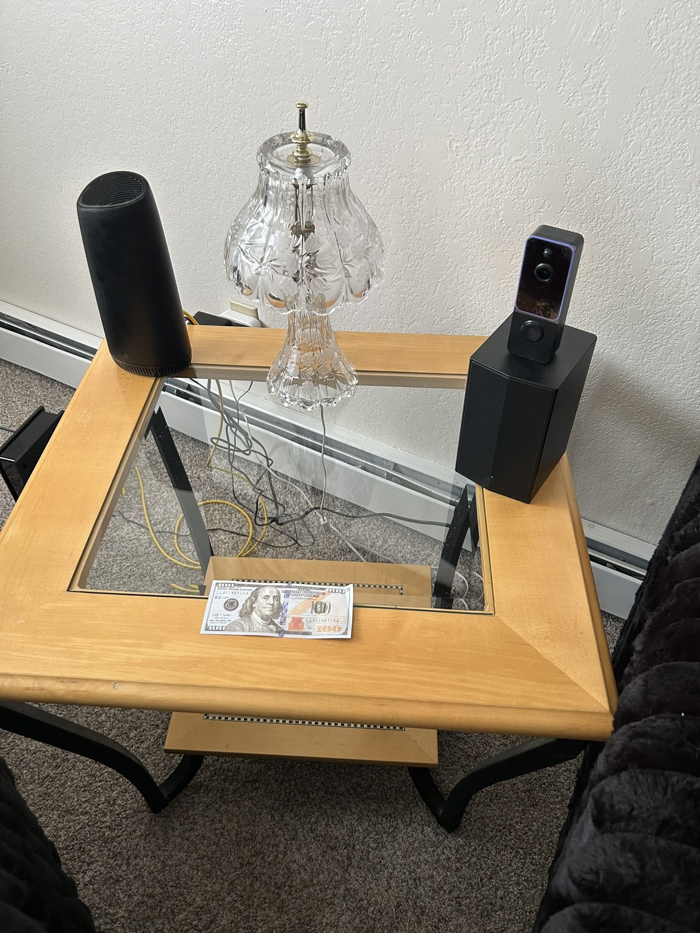 Three Brown Glass Living Room Table