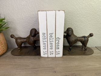Metal Poodle Dog Bookends