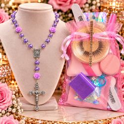 NWT purple pearl Rosary &