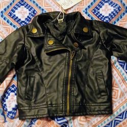 Kids Leather Motorcycle Jacket 