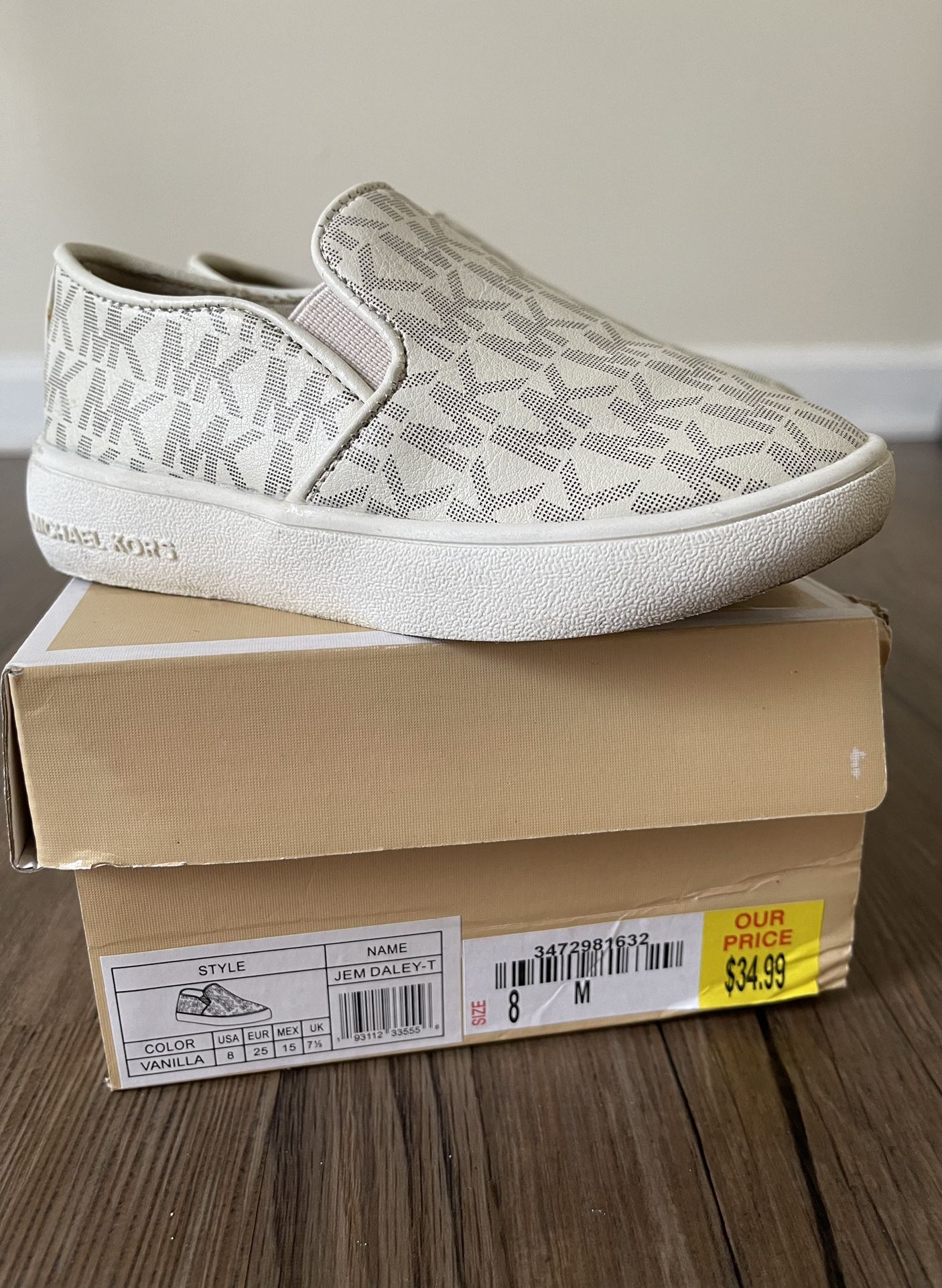 GIRLS' MICHAEL KORS TODDLER JEM DALEY SLIP-ON SIZE 8T SHOES