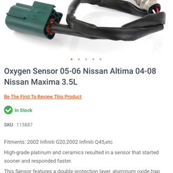 Oxygen Sensor 05-06 Nissan Altima 04-08 Nissan Maxima 3.5L