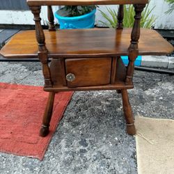 Vintage Wooden Humidor/ Smoke Stand/ Entry Table/ Plant Stand 