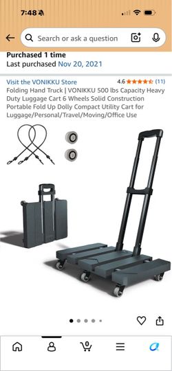 VONIKKU Folding Hand Truck Luggage Cart