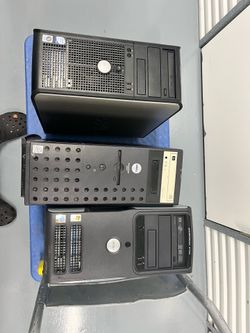 Lot of 3 Early 2000s Retro Dell Desktop PCs & Server – Pentium 4 / Core 2 Duo