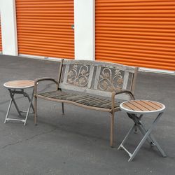 Cast Iron Bench & Tables 