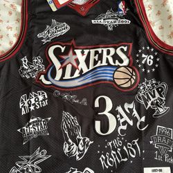 Iverson Basketball Jerseys. Color: Black. Size: XL