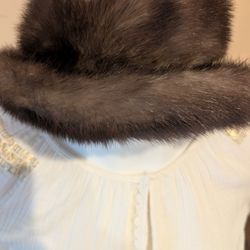 Women's Genuine Mink Fur Hat Size M 