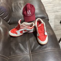 dunks and armarni exchange hat