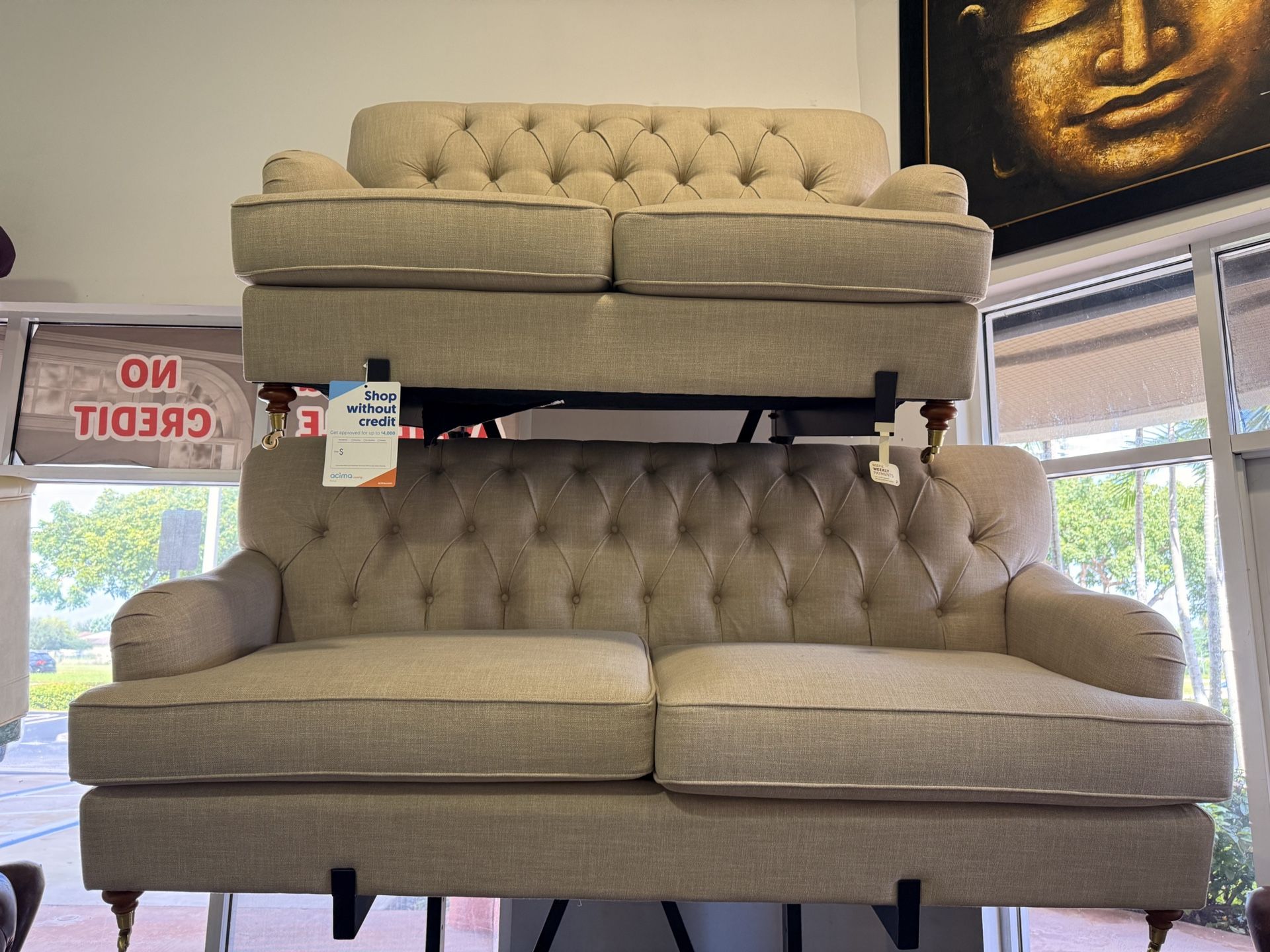 Showroom Sample Beige Couch Set