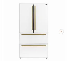 Espresso Moena 36 in. French Door Refrigerator in White, 19.2 Cu. ft.