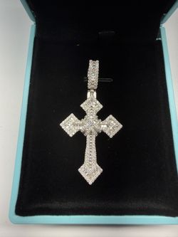 1.5” VVS Moissanite Cross Pendant 💎 Iced Out – Passes Diamond Tester