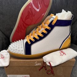 Brand New Christian Louboutin Size 41 Fun Lou Spikes Flat
