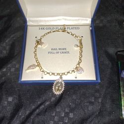 14 K Hold Plated Guadalupe Bracelet
