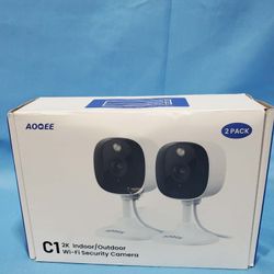 2K Cameras for Home Security-Outdoor/Indoor Camera for Dog/Cat/Pet/Nanny/Baby/Elderly, Color Night Vision, White Light, Siren, 24/7 SD Recordings, Wor