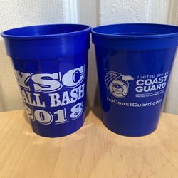 Lot of 2 Plastic Cups United States Coast Guard and YSC
