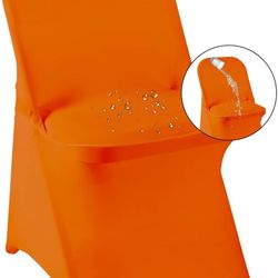 magalo 20 Pack Orange Spandex Folding Waterproof Chair Cover, Stretch Chair Cover Protector for Wedding, Party, Dining Banquet and Other Special Event