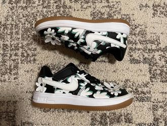 Nike Force 1 Low LV8 EasyOn Toddler Shoes (Black/Spring Green/Gum