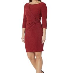 Jessica Howard Womens Mini Knit Lined Casual Long Sleeve Daytime Dress 24W