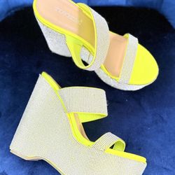 Shoe Dazzle, Rhinestone Wedge Sandal