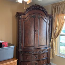 Tall Real Oak Armoire