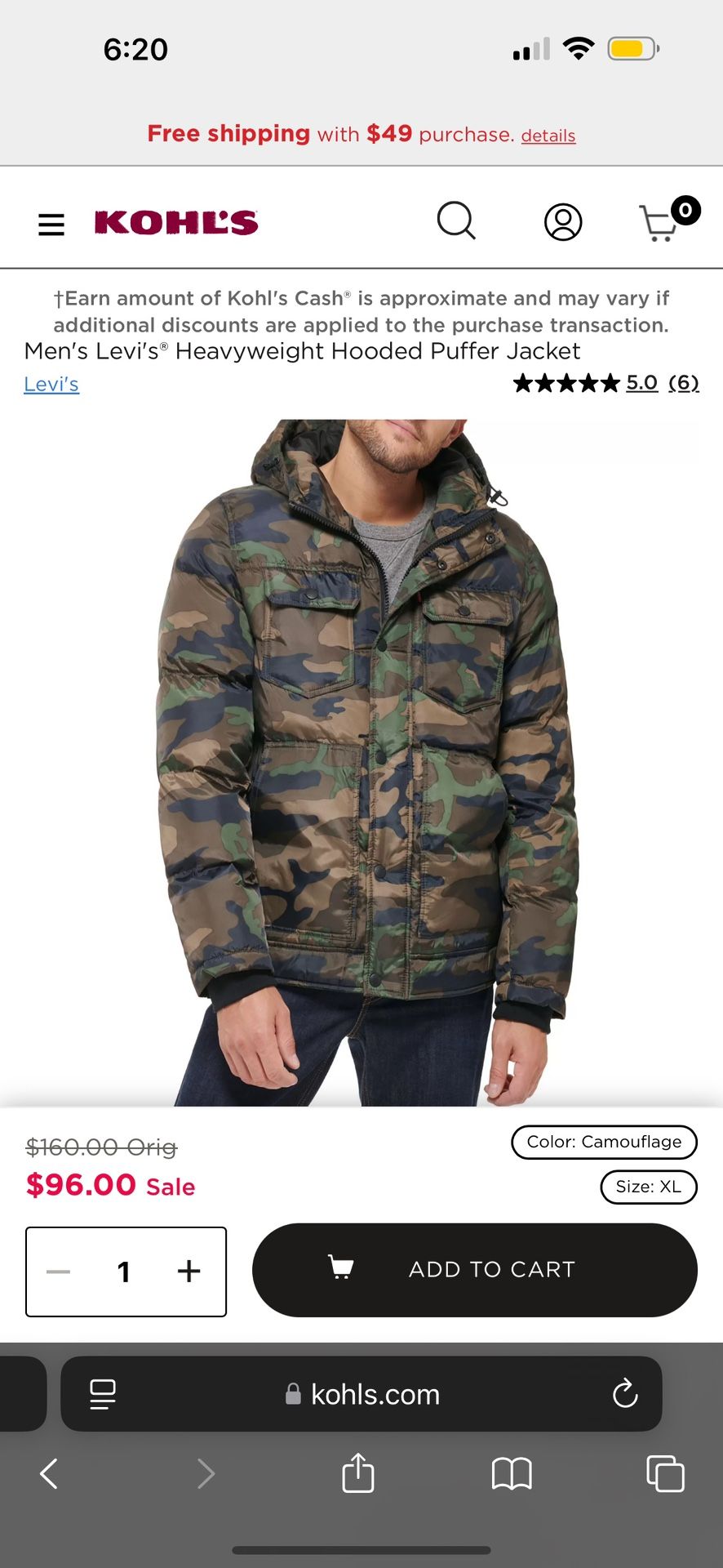 Levi’s Camouflage Puffer Jacket
