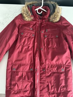 I.N.C Jacket With Hoodie Red 
